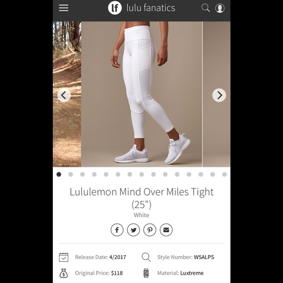 lululemon athletica Pants - Lululemon Mind Over Miles 7/8 Tights sz 4